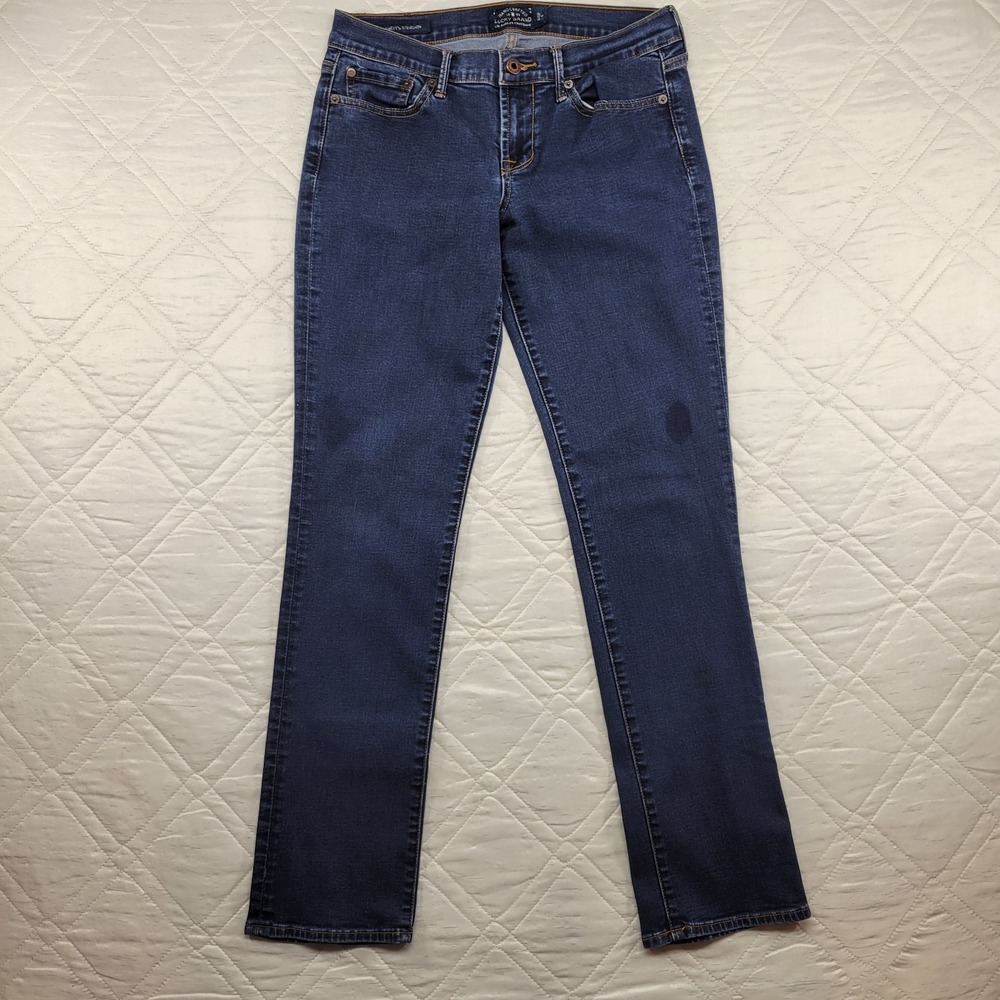 Lucky Brand Sweet'n Straight blue jeans w/ stains size 8/29R (waist 31)